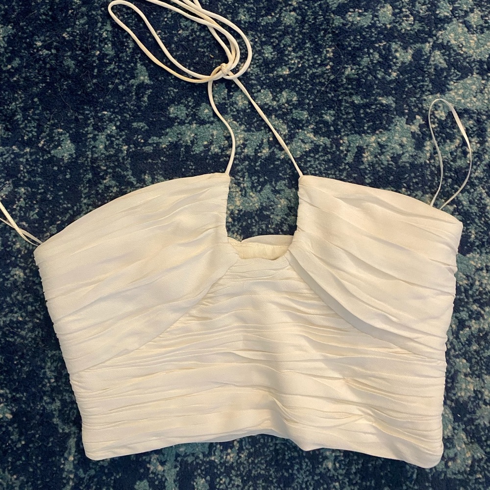 COPY - Zara Draped Halter Top White
